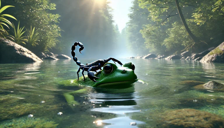 fábula budista del escorpión y la rana